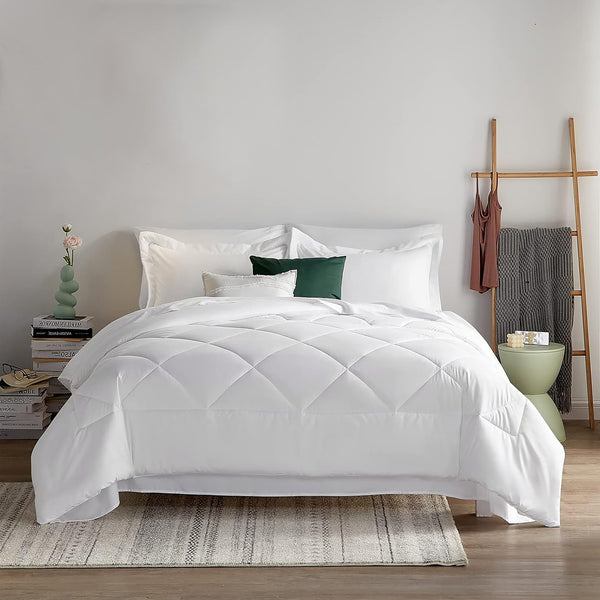 7 Pc Comforter Set Bed in a Bag- White